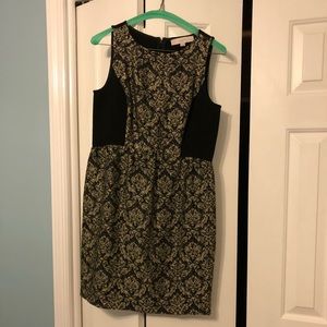 Black and Gold Sleeveless Dress